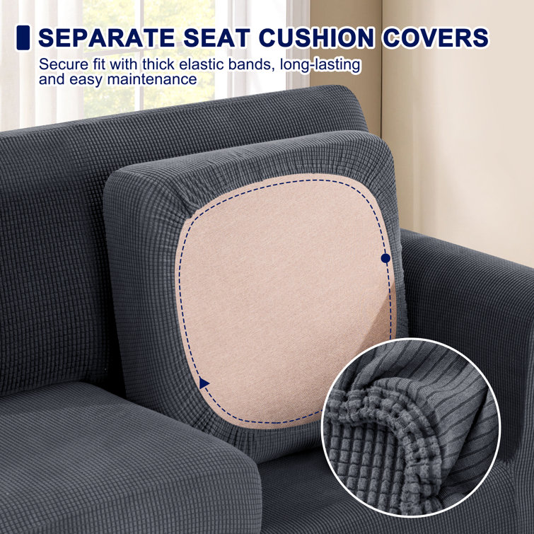 Couch slipcovers with separate cushion outlet covers